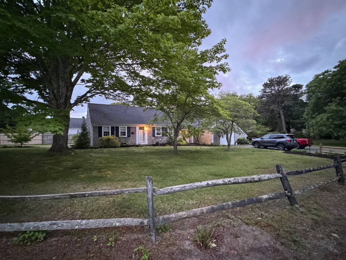 House at dusk from the street