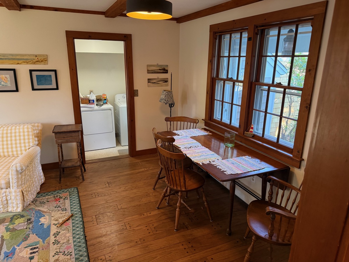 Dining area with laundry room